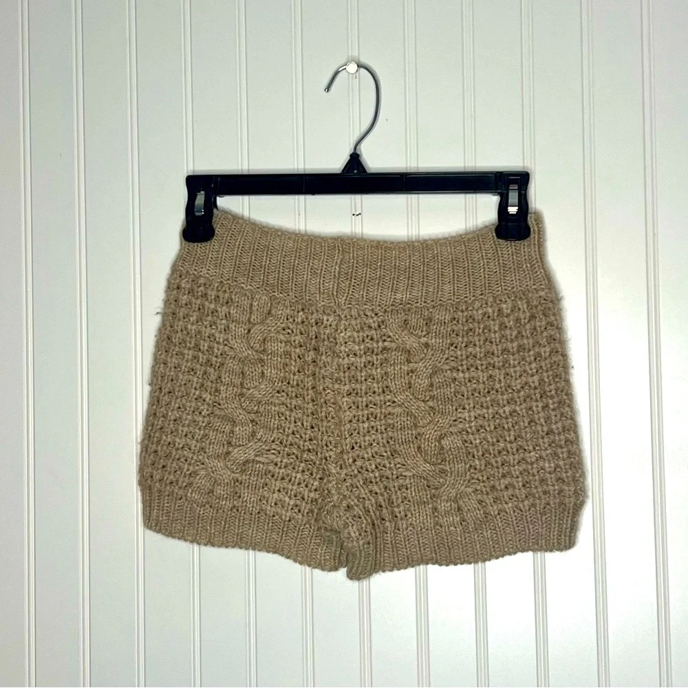 KONTATTO Italia Alpaca Wool Blend Knit Mini Shorts Size XS
